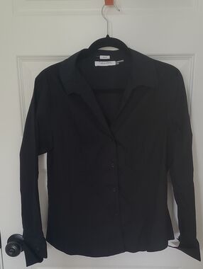 Calvin Klein Women's Black Button-Front Shirt